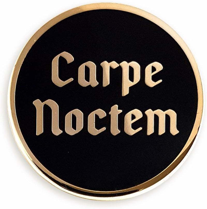 Pinsanity Carpe Noctem "Seize The Night" Gothic Enamel Lapel Pin - Image 1